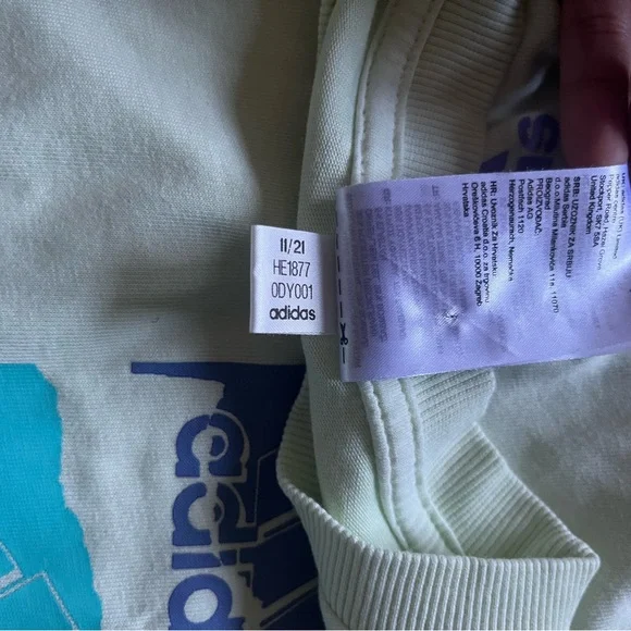 Adidas Men's Light Lime Sweater Size S - Picture 5 of 11